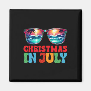 Christmas In July Santa Hat Sungles Tropical Xmas  Magnet