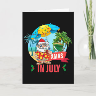 Christmas In July Santa Hat Xmas Card