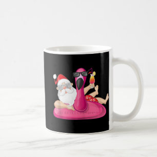 Christmas in July Santa Hawaii Flamingo Summer Vac Coffee Mug