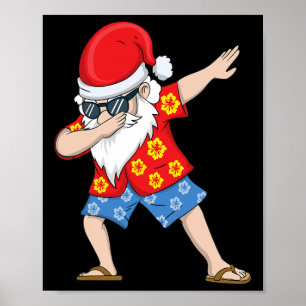 Christmas In July Santa Hawaiian Shirt Poster