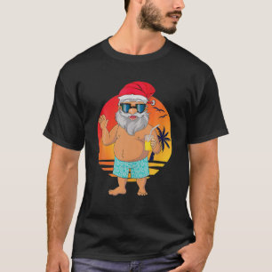 Christmas In July Santa Hawaiian Summer Beach Vaca T-Shirt