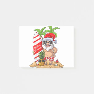 Christmas in July Santa Hawaiian Summer Surf Surfi Post-it Notes