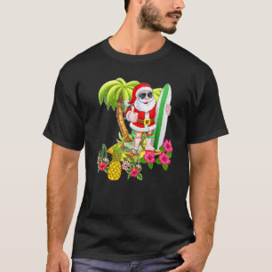Christmas In July Santa Hawaiian Surfing Summer S T-Shirt