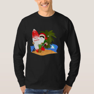 Christmas in July Santa Hawaiian Surfing Summer Su T-Shirt