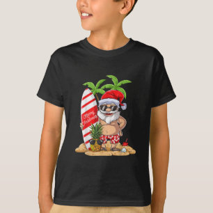 Christmas in July Santa Hawaiian Surfing T-Shirt