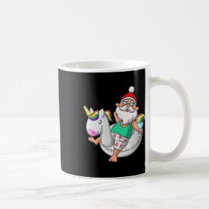 Christmas In July Santa Hawaiian Unicorn Swim Summ Coffee Mug