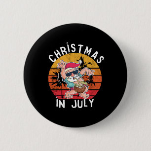Christmas In July Santa Hawaiin Drink Sunset Funny 6 Cm Round Badge