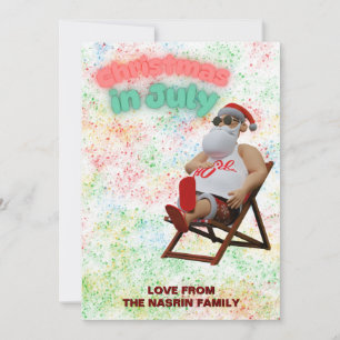 Christmas in July Santa Holiday Card