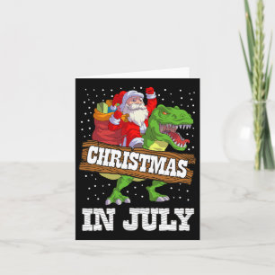 Christmas In July Santa Kids Boys Dinosaur T Rex S Card