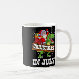 Christmas In July Santa Kids Boys Dinosaur T Rex S Coffee Mug