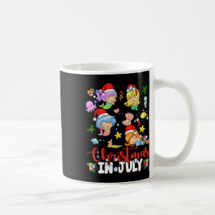 Christmas In July Santa Mermaid Lover Summer Beach Coffee Mug