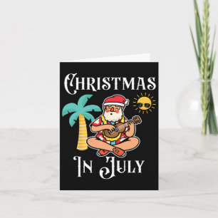 Christmas In July Santa On Beach Independence Day Card