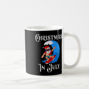 Christmas In July Santa On Beach Independence Day Coffee Mug