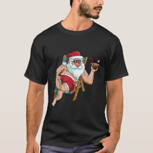 Christmas In July Santa On Beach Independence Day  T-Shirt