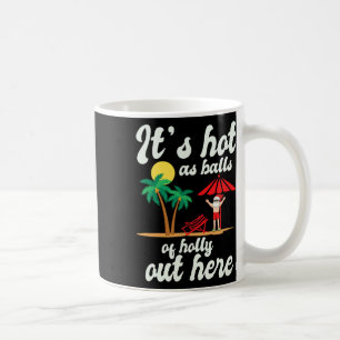 Christmas In July Santa On The Beach With Palm Tre Coffee Mug