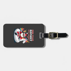 Christmas In July Santa on Unicorn Pool Float Stil Luggage Tag