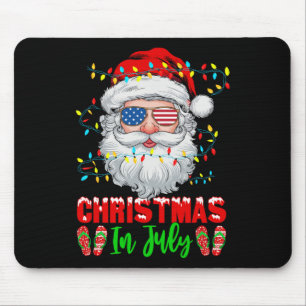 Christmas In July Santa Patriotic Festive Xmas Sum Mouse Pad