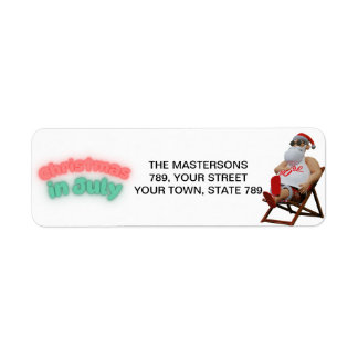 Christmas in July Santa Return Address Label