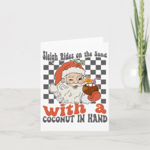 Christmas In July Santa Sleigh On The Sand With A  Card