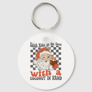 Christmas In July Santa Sleigh On The Sand With A Key Ring