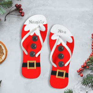 Christmas in July Santa Suit Naughty or Nice Red Thongs