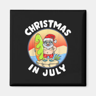 Christmas In July Santa Summer Beach Christmas In Magnet