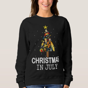 Christmas In July Santa Summer Beach Vacation Tree Sweatshirt
