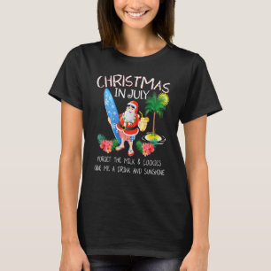Christmas In July Santa Summer Pool Party Beach T-Shirt
