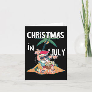Christmas In July Santa Summer Vacation Hawaiin Po Card