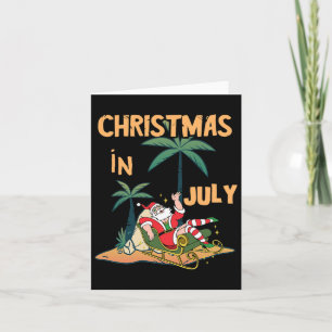 Christmas In July Santa Summer Vacation Hawaiin Po Card