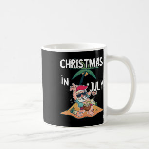 Christmas In July Santa Summer Vacation Hawaiin Po Coffee Mug