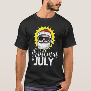 Christmas In July   Santa Sunglasses T-Shirt