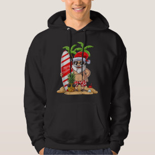 Christmas in July Santa Surf Hawaiian Men Summer S Hoodie