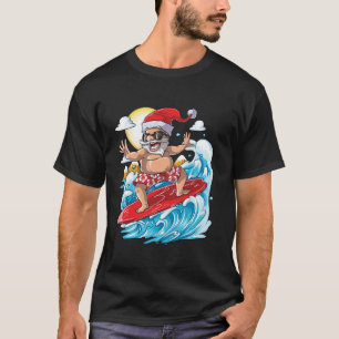 Christmas in July Santa Surf Hawaiian Men Summer S T-Shirt