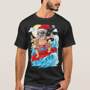Christmas in July Santa Surf Hawaiian Men Summer S T-Shirt