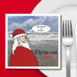 Christmas in July Santa Surf  Napkin<br><div class="desc">Christmas in July is a time to celebrate!  Why not have the napkins matching the plates for your big event.  Grilling & Gifts.  Have some fun this summer.</div>