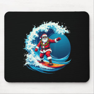 Christmas In July Santa Surf Summer Surfing _1 Mouse Pad