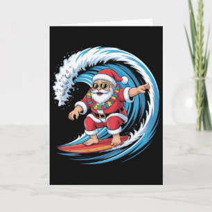 Christmas In July Santa Surf Summer Surfing _3  Card