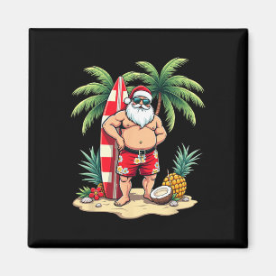 Christmas In July Santa Surf Summer Surfing _5 Magnet