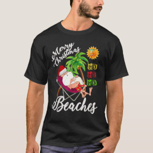 Christmas In July  Santa Surfing Summer Beach Vaca T-Shirt