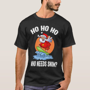 Christmas In July Santa Surfing Summer Beach Vacat T-Shirt