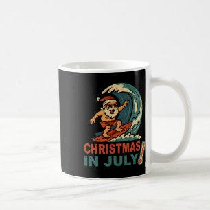 Christmas In July Santa Surfing Summer Hawaiian Ch Coffee Mug
