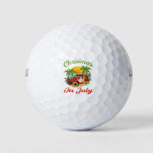 Christmas in July Santa Surfing Summer Santa Hawai Golf Balls
