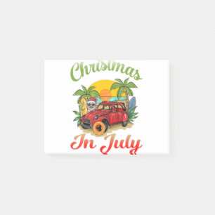Christmas in July Santa Surfing Summer ver2 Post-it Notes