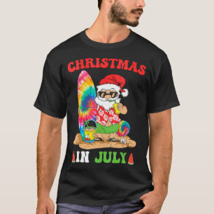 Christmas In July Santa Tie Dye Summer Surf Surfin T-Shirt