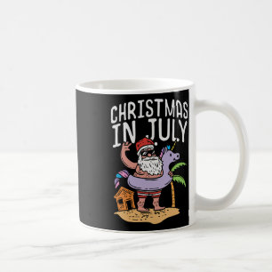 Christmas In July Santa Unicorn Floater Funny Summ Coffee Mug