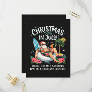 Christmas in July Santa Vacation Drink Invitation Postcard