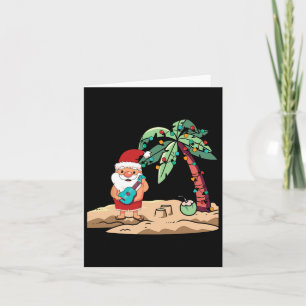 Christmas In July Santa With Ukulele On Hawaiian B Card