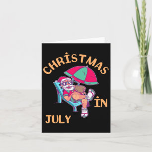 Christmas In July Santa Xmas Beach Hawaiian Summer Card