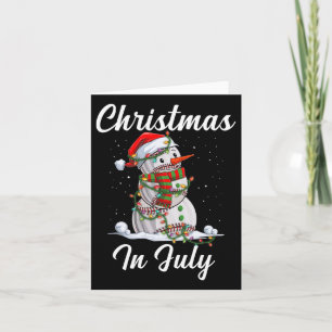Christmas In July Sell Snowman Santa Hat Summer Card